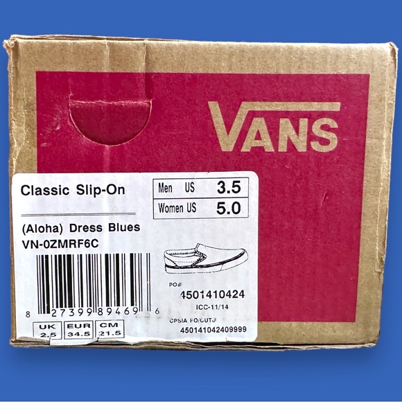 🎉 HOST PICK🎉 NWB Vans Classic Slip On Abstract Design & Teal Color Wash. Sz W5 - Picture 8 of 8